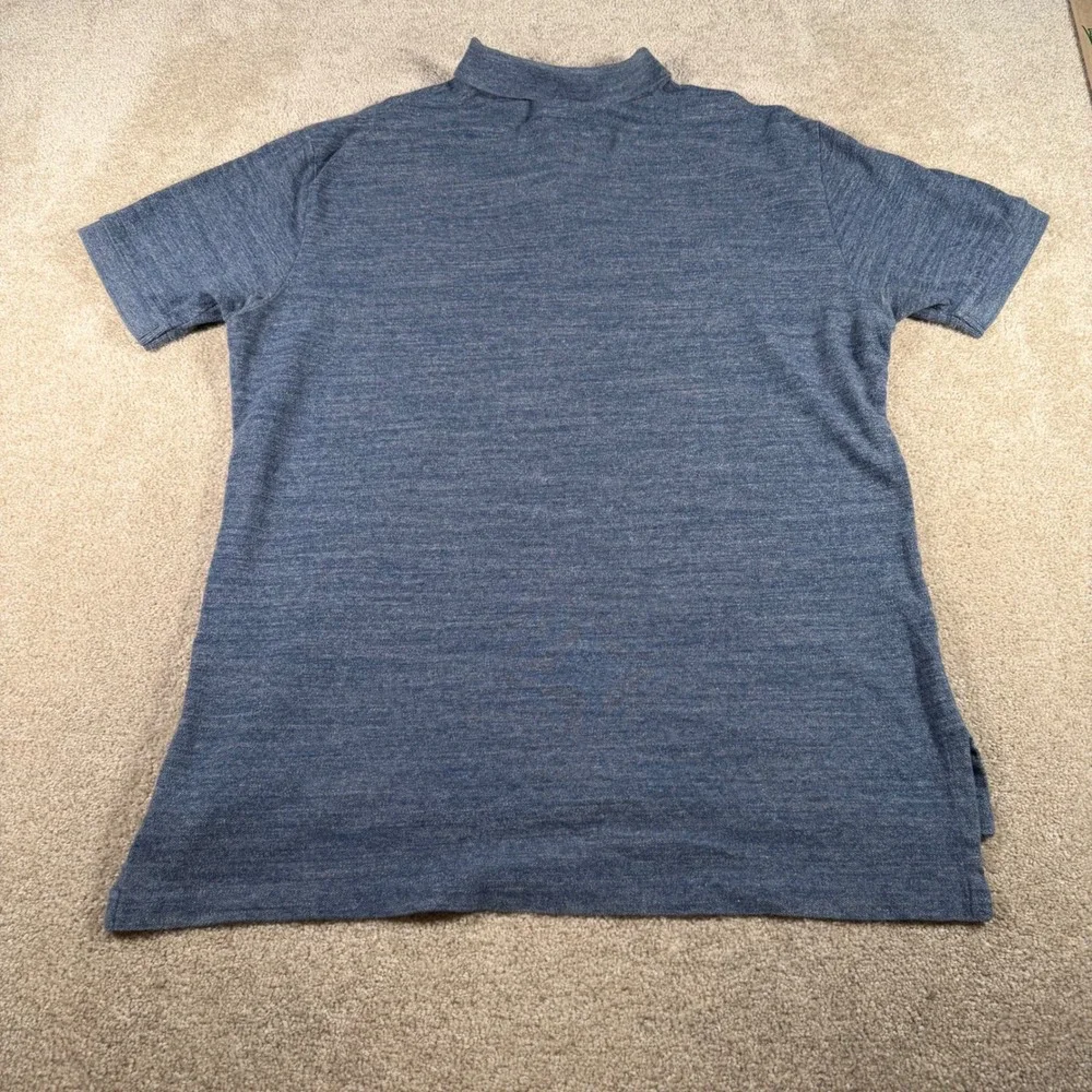 Polo‎ Ralph Lauren Polo Shirt Mens Large Blue Heathered Cotton Short Sleeve Pony
